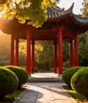  公园中式凉亭自然风光素材1941#横屏 	 -