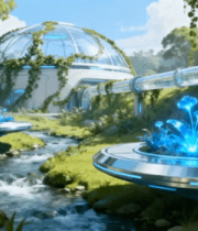 科幻风格未来生态建筑场景3691#横屏 