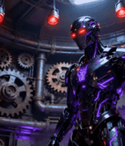 科技风室内机器人特写5475#横屏 