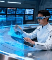 科技人员操作虚拟屏幕2621#横屏 