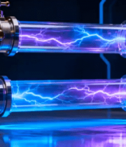 科技感金属管道闪电特效画面1537#横屏 