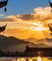  古建筑黄昏全景430#横屏 	 