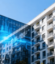 科技感建筑外立面特效画面2567#横屏 