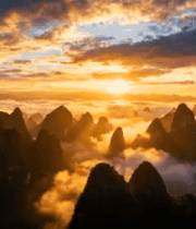 喀斯特地貌日出自然风光939#横屏 