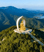 九江东林大佛航拍全景741#横屏 