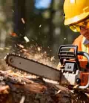  工人户外使用电锯切割木材95#横屏 	 -