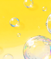 黄色背景彩色透明气泡素材930#横屏 