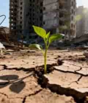  废墟中生长的绿色植物1675#横屏 	 -