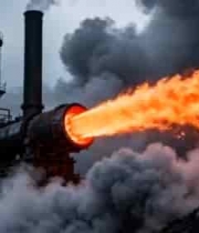  工厂烟囱喷火冒烟场景(1)1782#横屏 	 -