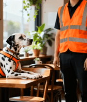 咖啡店工作人员与斑点狗4805#横屏 