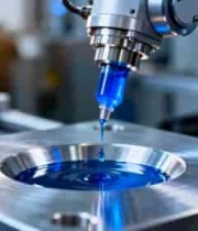  工业机械手臂滴注蓝色液体2703#横屏 	 