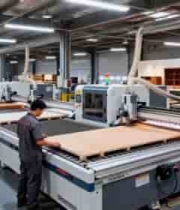  工厂工人操作木工机械设备449#横屏 	 -