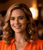 金发女子微笑近景2384#横屏 