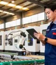  工厂工人操作平板监控生产线917#横屏 	 - 