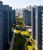  高层住宅间的绿化景观1682#横屏 	 