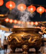 街头龙纹香炉焚香场景254#横屏 
