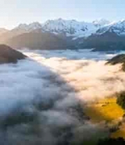  高山云海森林自然风光316#横屏 	 