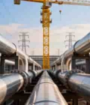  工厂内金属管道与塔吊场景1893#横屏 	 