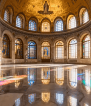 教堂内部彩色光影全景407#横屏 