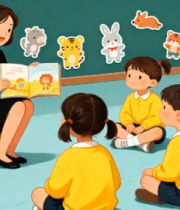 教师给儿童讲绘本画面2211#横屏 