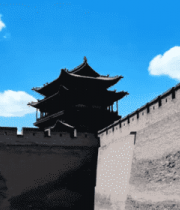 嘉峪关古建筑城墙景观1203#横屏 