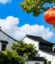 江南古镇端午红灯笼景观3114#横屏 