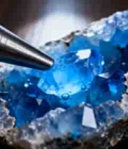  钢笔触碰蓝色水晶矿石2120#横屏 	 -