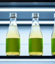 货架上的玻璃瓶装果汁2831#横屏 