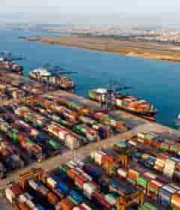  港口集装箱物流场景航拍395#横屏 	 