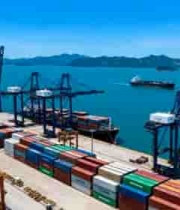  港口集装箱码头俯瞰2192#横屏 	 