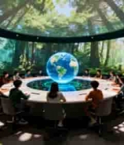  多人围坐虚拟森林场景会议2008#横屏 	 