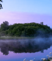 湖泊森林晨雾自然风光5498#横屏 