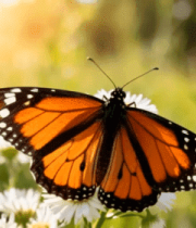 蝴蝶停留在花朵上的自然画面4506#横屏 