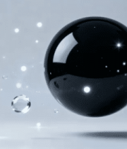 黑色球体悬浮带光效素材2066#横屏 