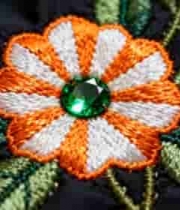  刺绣花朵装饰特写2329#横屏 	 - 