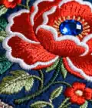  刺绣花朵图案特写2636#横屏 	 