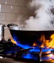  厨房燃气灶炒菜火焰素材213#横屏 	 