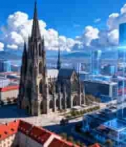  城市新旧建筑融合全景2508#横屏 	 