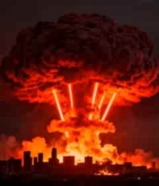  城市上空核爆炸蘑菇云765#横屏 	 