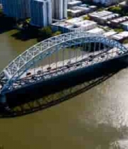  城市桥梁河流交通俯瞰素材677#横屏 	 -