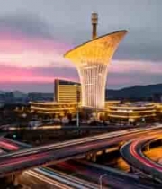  城市建筑与交通枢纽夜景1679#横屏 	 