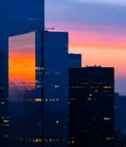  城市高楼日落全景(1)3061#横屏 	 