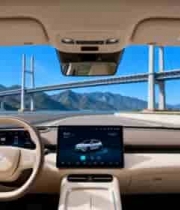  车内视角拍摄桥梁与汽车内饰603#横屏 	 