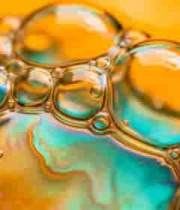  彩色液体气泡微距画面2063#横屏 	 