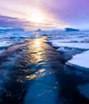  北极冰川日落景象1985#横屏 	 