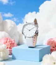  白色手表花卉背景展示185#横屏 	 