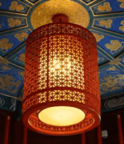 古典建筑内红色灯笼特写3241#横