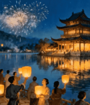  长城上的舞狮表演3136#横屏 	 