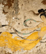 古代飞天仕女壁画画面4736#横屏 