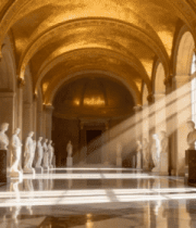 古典雕塑陈列的华丽长廊1936#横屏 